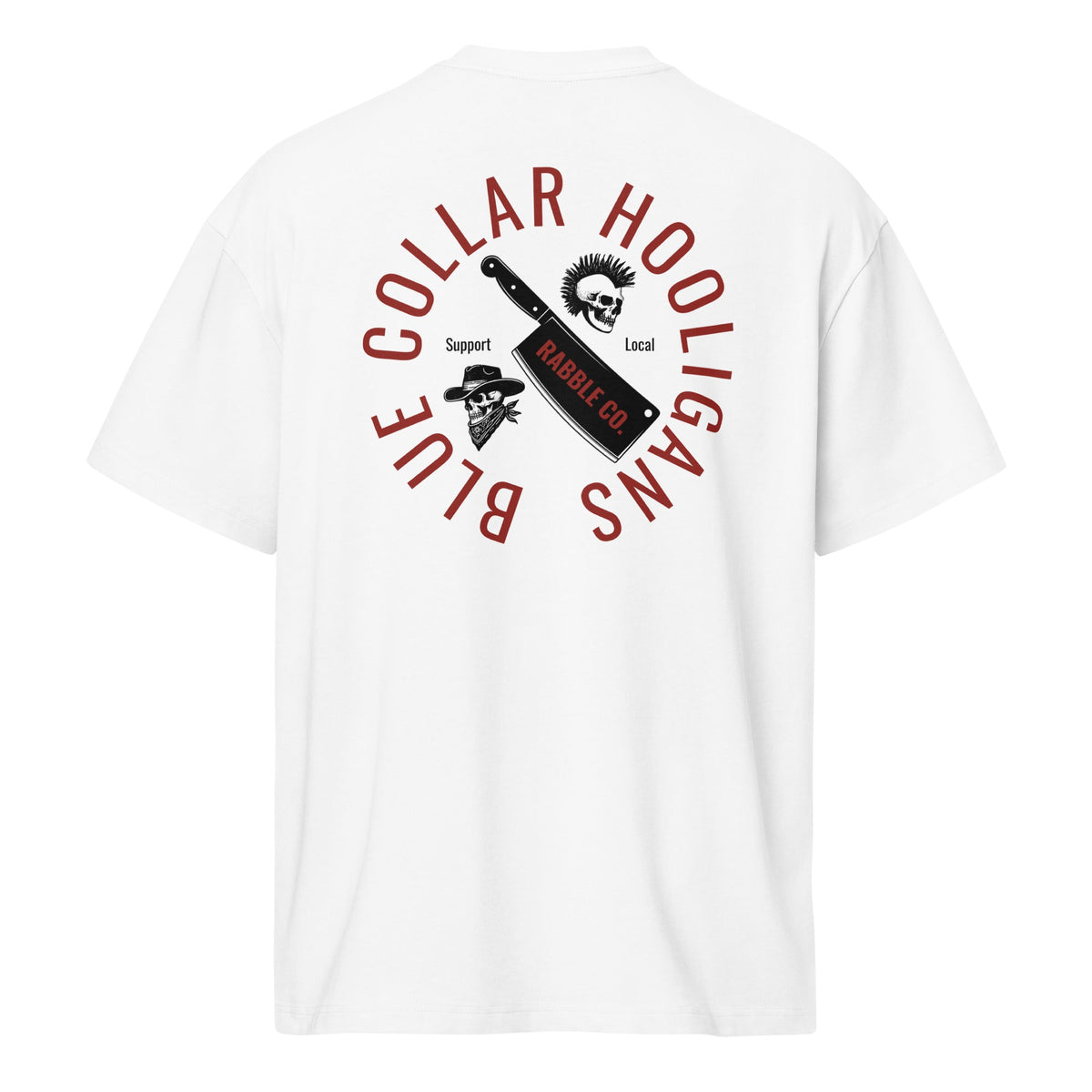 Support Local (B) - Heavyweight Men’s box tee - RABBLE COMPANY