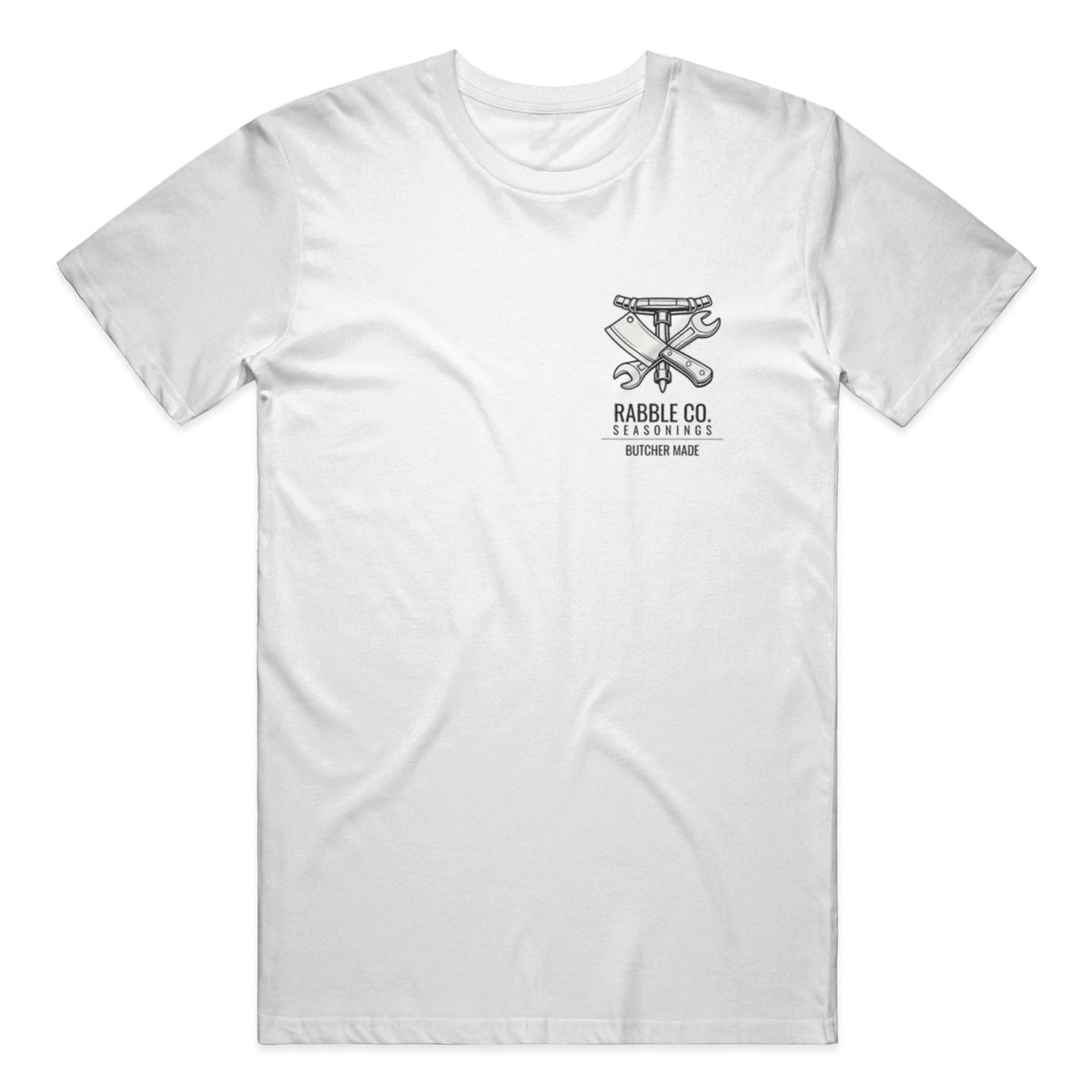 Rabble Co. Seasonings front and back print t-shirt, USA-made Bayside cotton tee