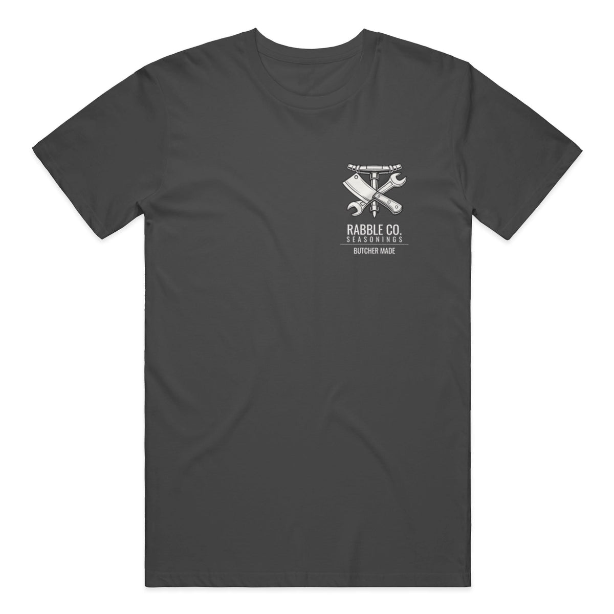 Rabble Co. Seasonings front and back print t-shirt, USA-made Bayside cotton tee