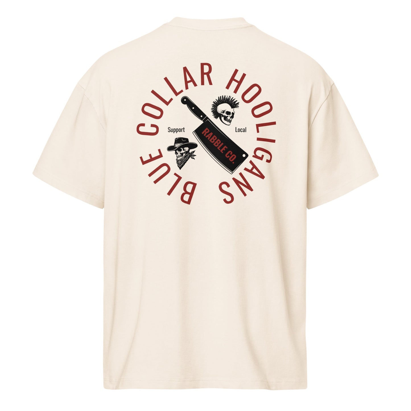 Support Local (B) - Heavyweight Men’s box tee - RABBLE COMPANY